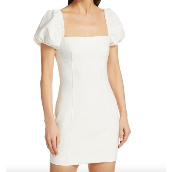 Cinq à Sept Dresses & Skirts - Cinq à Sept Havana Puff-Sleeve Mini Dress White Size 8